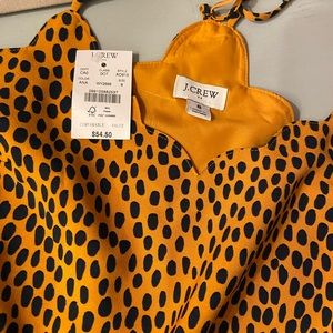 NWT J Crew HOT Animal Print Scalloped Camisole Top- Lined- Size 8